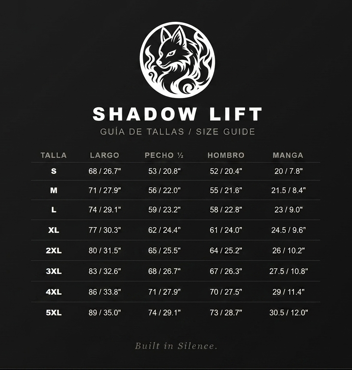 Guía de Tallas Shadow Lift